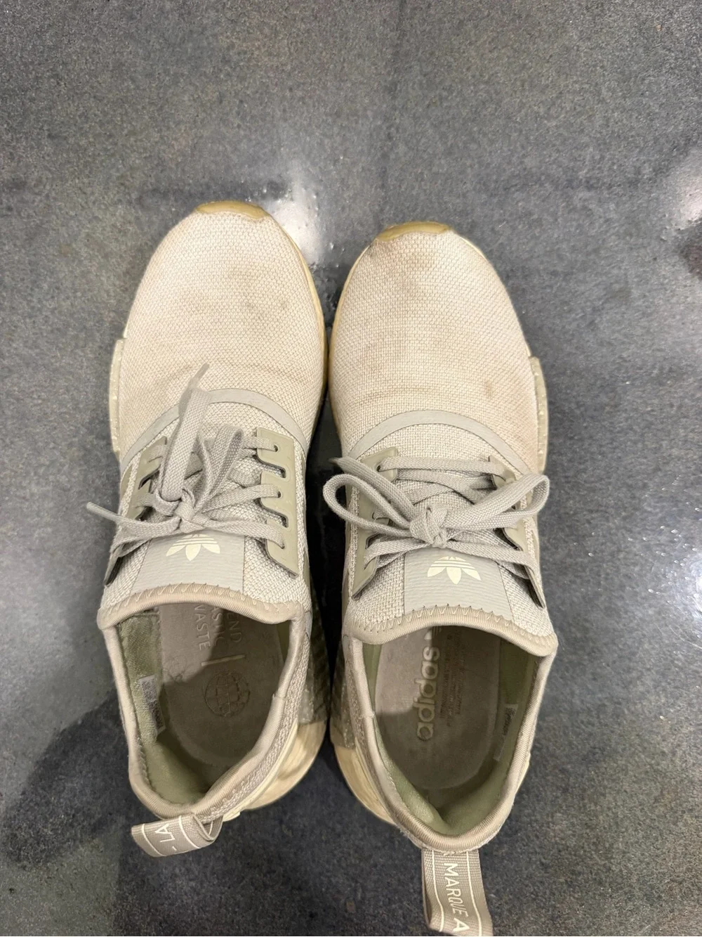 adidas NMD R1 Sneakers in Light Gray and Cream